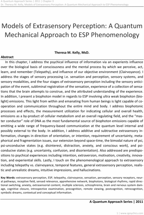 Product picture Extrasensory Perception: A Quantum Mechanical Approach